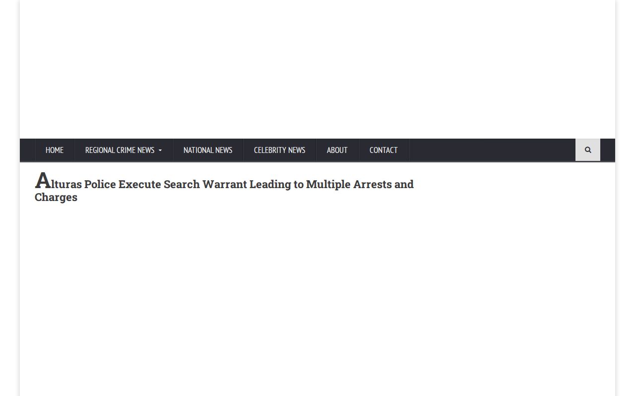 Secondary Crime Voice article about an Alturas Police operation