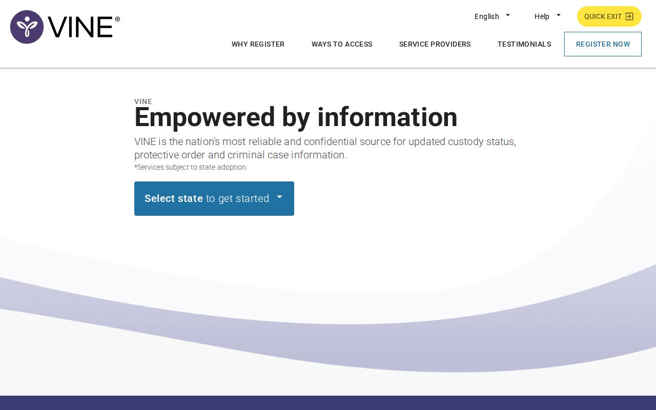 VINELink custody search interface for California county records